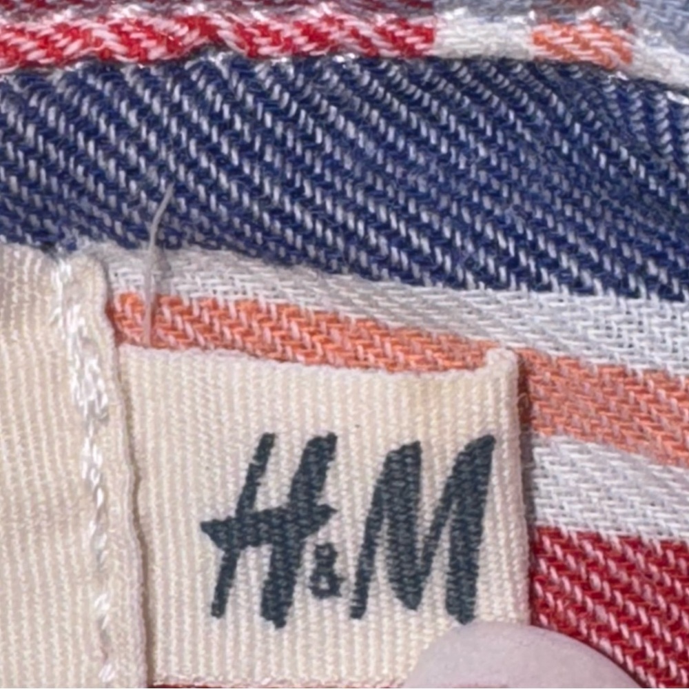 LOGG H&M Women’s Shirt 6 Red White Blue Plaid Button Up‎ Fall Casual Country USA - Picture 6 of 12
